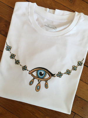 Tee shirt collier - Oeil Bleu